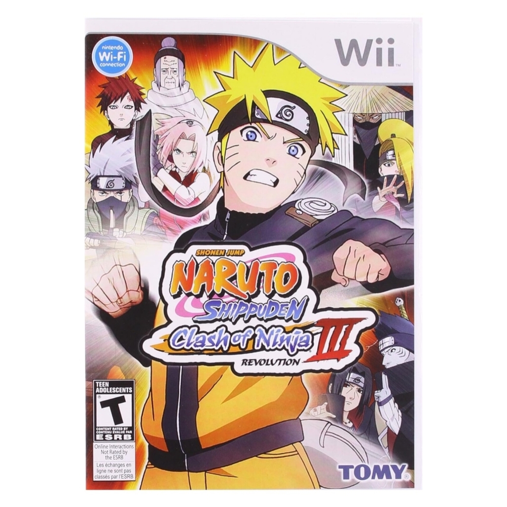 Naruto Shippuden: Clash of Ninja Revolution III (Nintendo Wii, 2009) with Manual